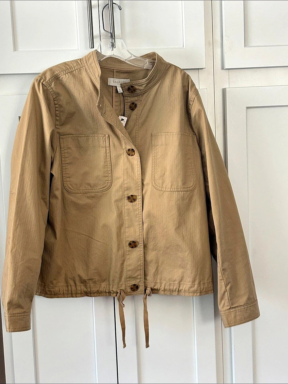 Talbots Twill Utility Jacket Cotton Light Brown XL